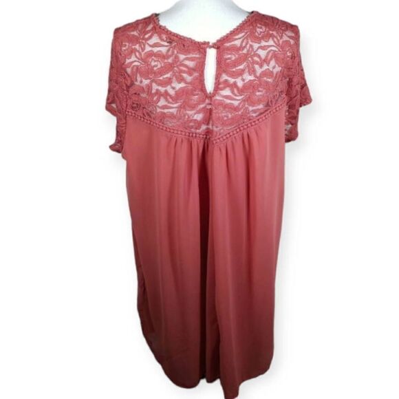 A.U.W. ROSE/PINK SHIFT DRESS SZ.2X EUC - Picture 5 of 8